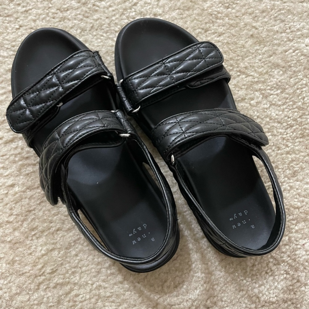 A NEW DAY Velcro black Sandals